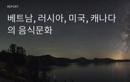 베트남, 러시아, 미국, 캐나다의 음식문화