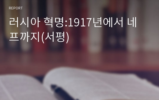 러시아 혁명:1917년에서 네프까지(서평)