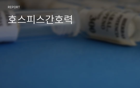 호스피스간호력