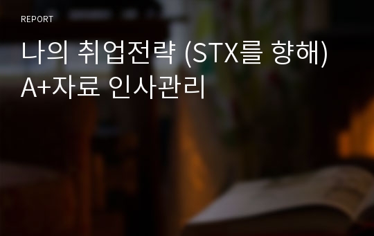 나의 취업전략 (STX를 향해) A+자료 인사관리