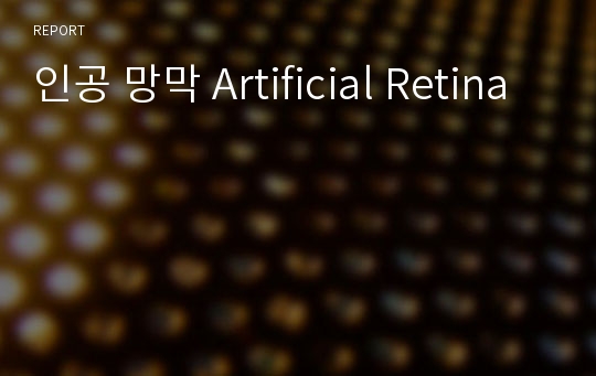 인공 망막 Artificial Retina