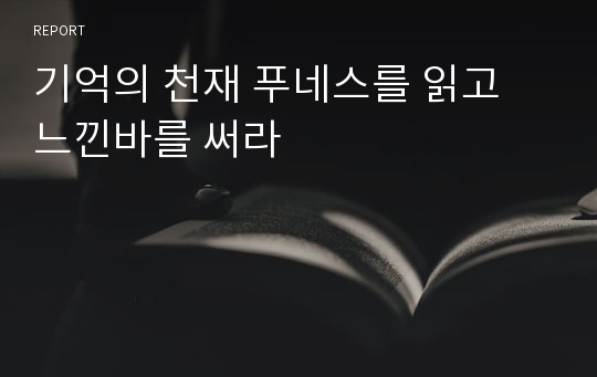 기억의 천재 푸네스를 읽고 느낀바를 써라