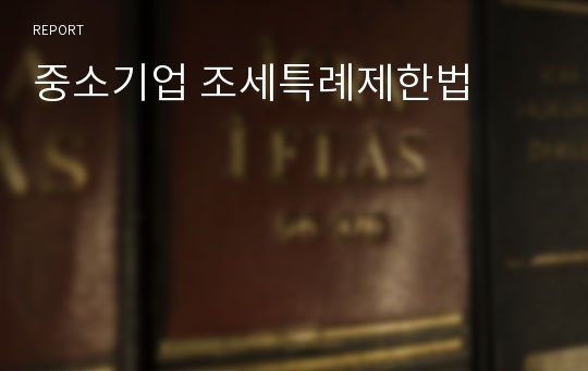 중소기업 조세특례제한법