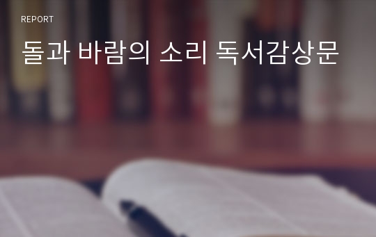 돌과 바람의 소리 독서감상문