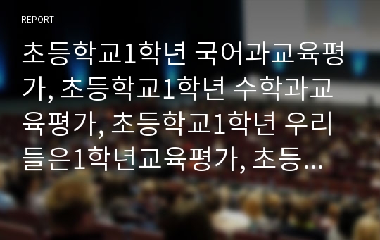 초등학교1학년 국어과교육평가, 초등학교1학년 수학과교육평가, 초등학교1학년 우리들은1학년교육평가, 초등학교1학년 바른생활교육평가, 초등학교1학년 즐거운생활교육평가, 초등학교1학년 슬기로운생활교육평가