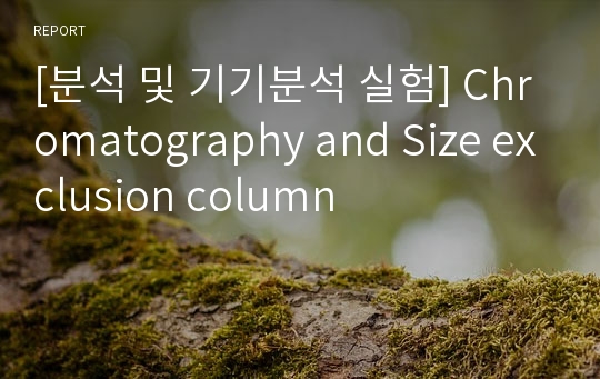 [분석 및 기기분석 실험] Chromatography and Size exclusion column