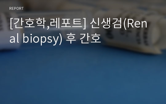 [간호학,레포트] 신생검(Renal biopsy) 후 간호