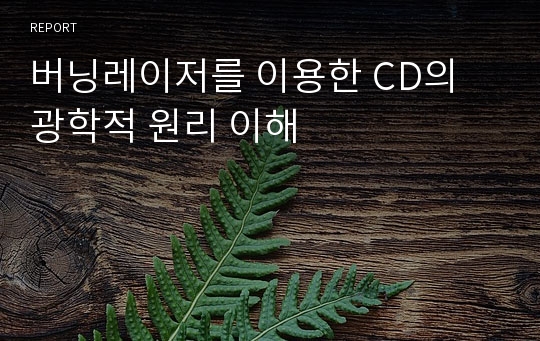 버닝레이저를 이용한 CD의 광학적 원리 이해