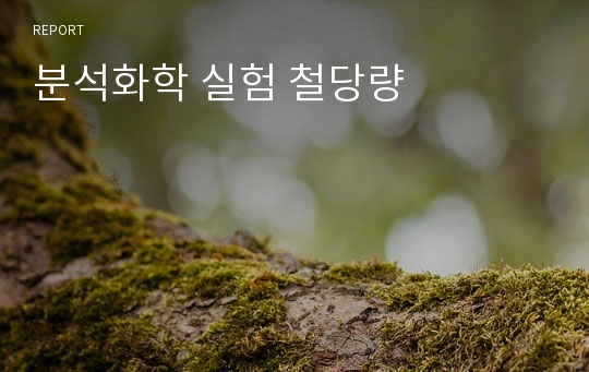 분석화학 실험 철당량