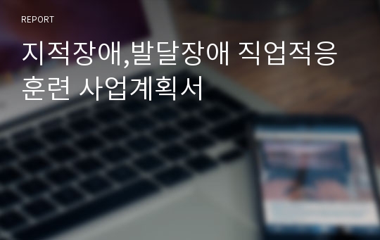 지적장애,발달장애 직업적응훈련 사업계획서