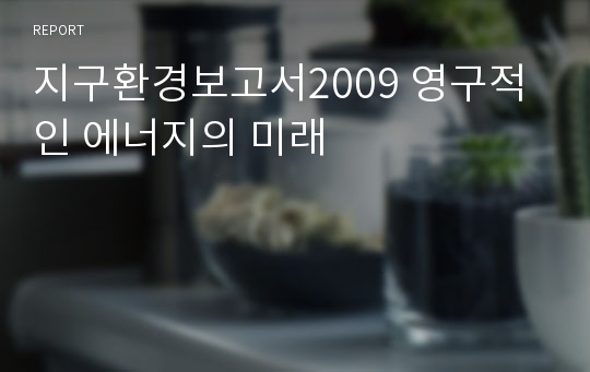 지구환경보고서2009 영구적인 에너지의 미래