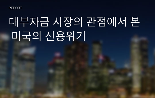 대부자금 시장의 관점에서 본 미국의 신용위기