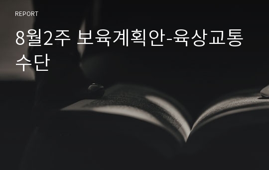 8월2주 보육계획안-육상교통수단