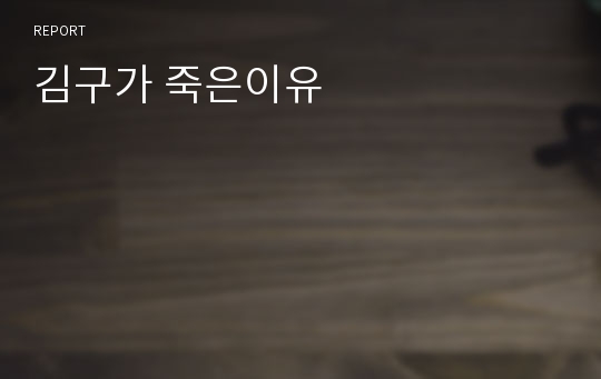 김구가 죽은이유