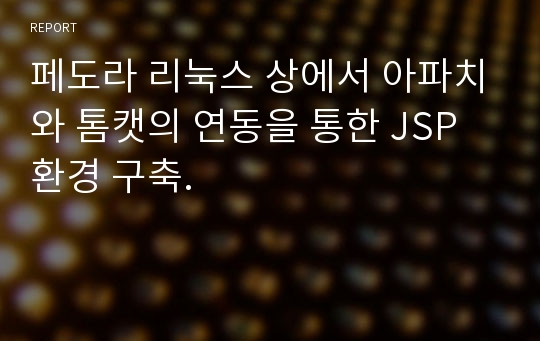 페도라 리눅스 상에서 아파치와 톰캣의 연동을 통한 JSP 환경 구축.