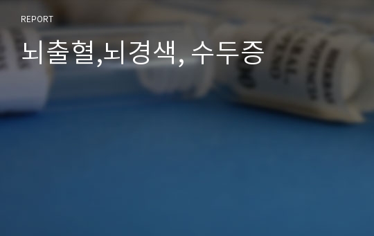 뇌출혈,뇌경색, 수두증