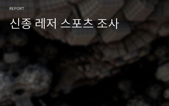 신종 레저 스포츠 조사