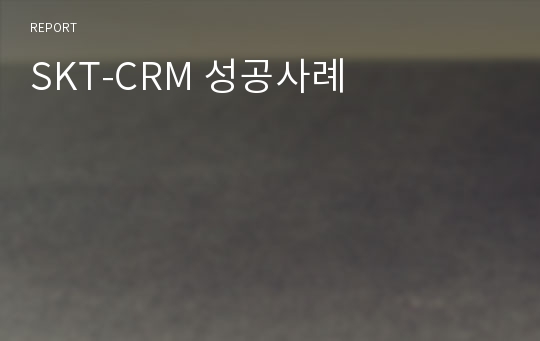 SKT-CRM 성공사례