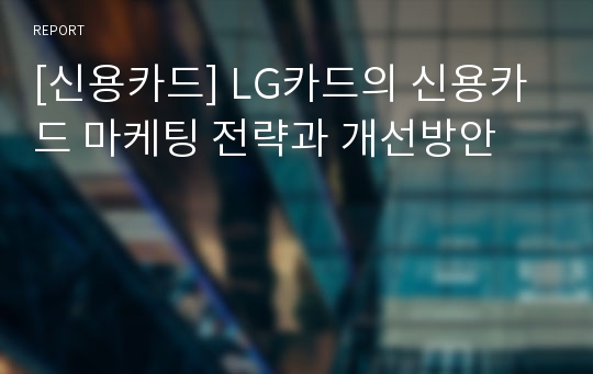 [신용카드] LG카드의 신용카드 마케팅 전략과 개선방안