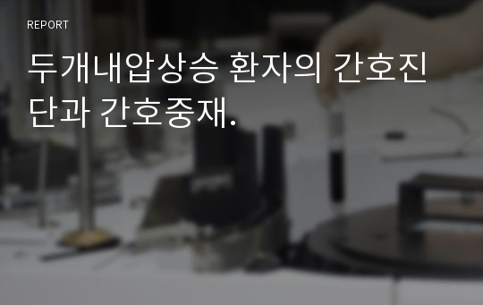 두개내압상승 환자의 간호진단과 간호중재.