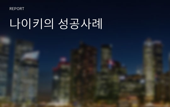 나이키의 성공사례