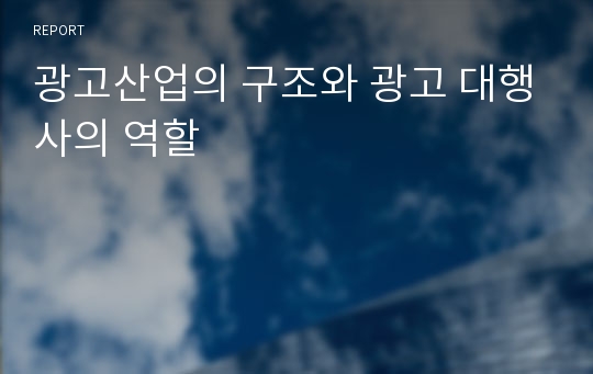 광고산업의 구조와 광고 대행사의 역할