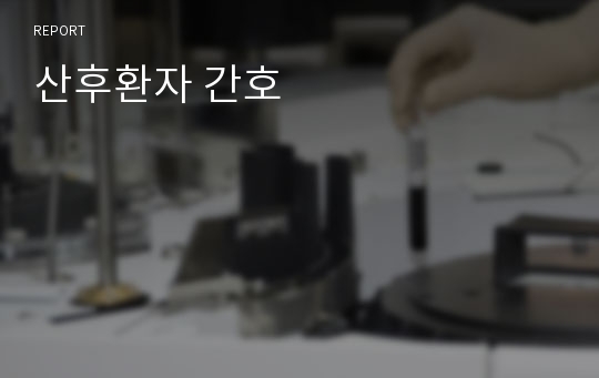 산후환자 간호