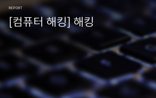 [컴퓨터 해킹] 해킹