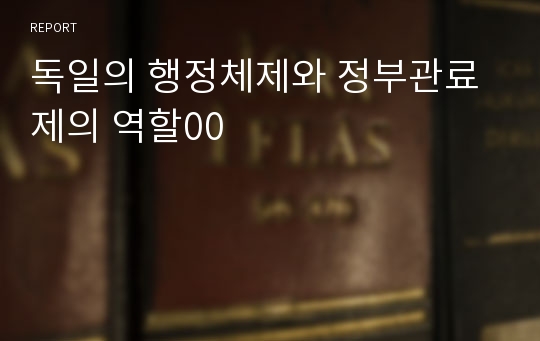 독일의 행정체제와 정부관료제의 역할00