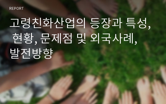 고령친화산업의 등장과 특성, 현황, 문제점 및 외국사례, 발전방향