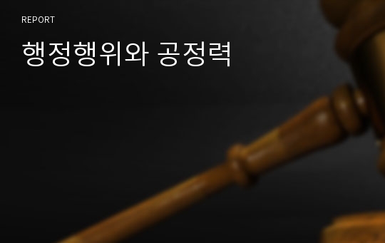 행정행위와 공정력