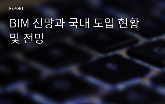 BIM 전망과 국내 도입 현황 및 전망