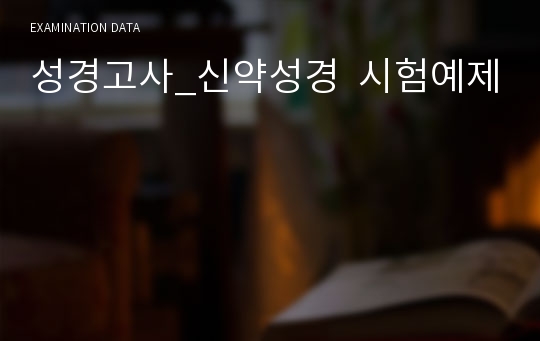 성경고사_신약성경  시험예제