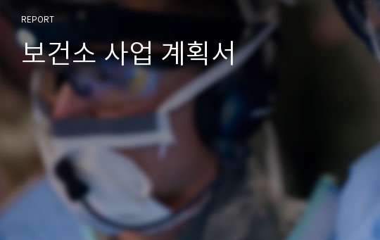 보건소 사업 계획서