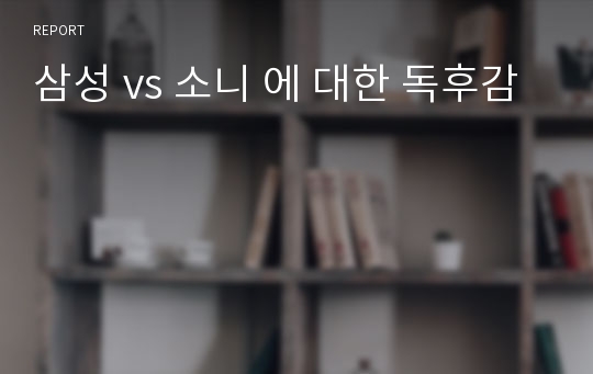 삼성 vs 소니 에 대한 독후감