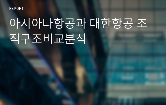 아시아나항공과 대한항공 조직구조비교분석