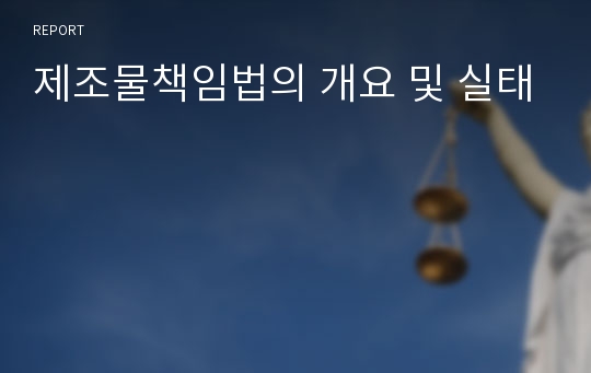 제조물책임법의 개요 및 실태