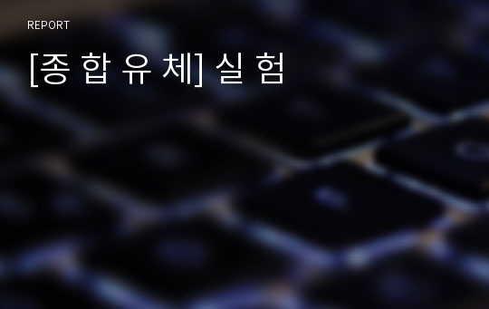 [종 합 유 체] 실 험