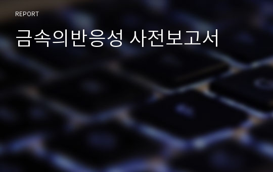 금속의반응성 사전보고서