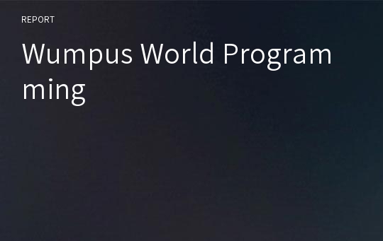 Wumpus World Programming