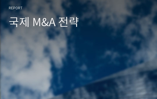 국제 M&amp;A 전략