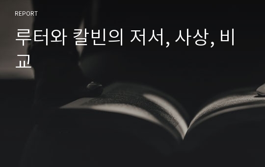 루터와 칼빈의 저서, 사상, 비교