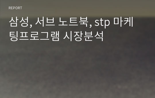 삼성, 서브 노트북, stp 마케팅프로그램 시장분석