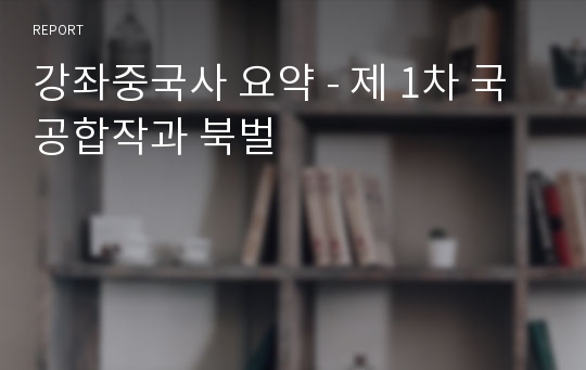 강좌중국사 요약 - 제 1차 국공합작과 북벌