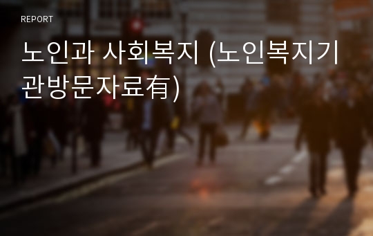 노인과 사회복지 (노인복지기관방문자료有)