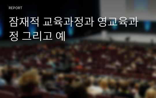 잠재적 교육과정과 영교육과정 그리고 예