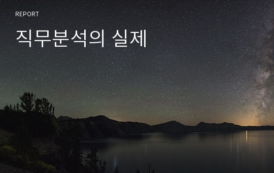 직무분석의 실제