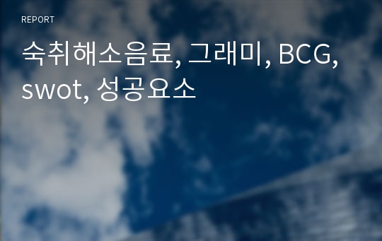 숙취해소음료, 그래미, BCG, swot, 성공요소