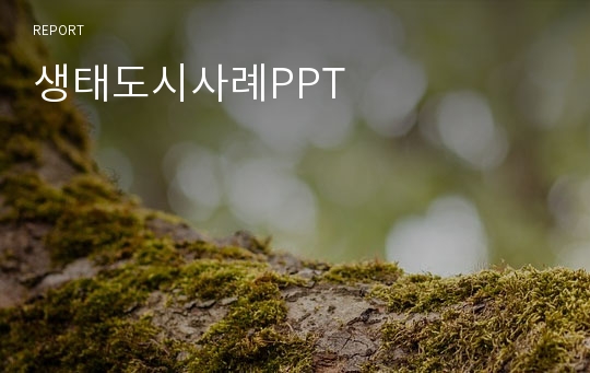 생태도시사례PPT