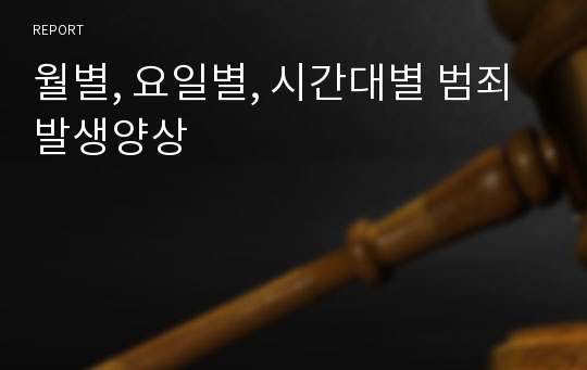 월별, 요일별, 시간대별 범죄발생양상